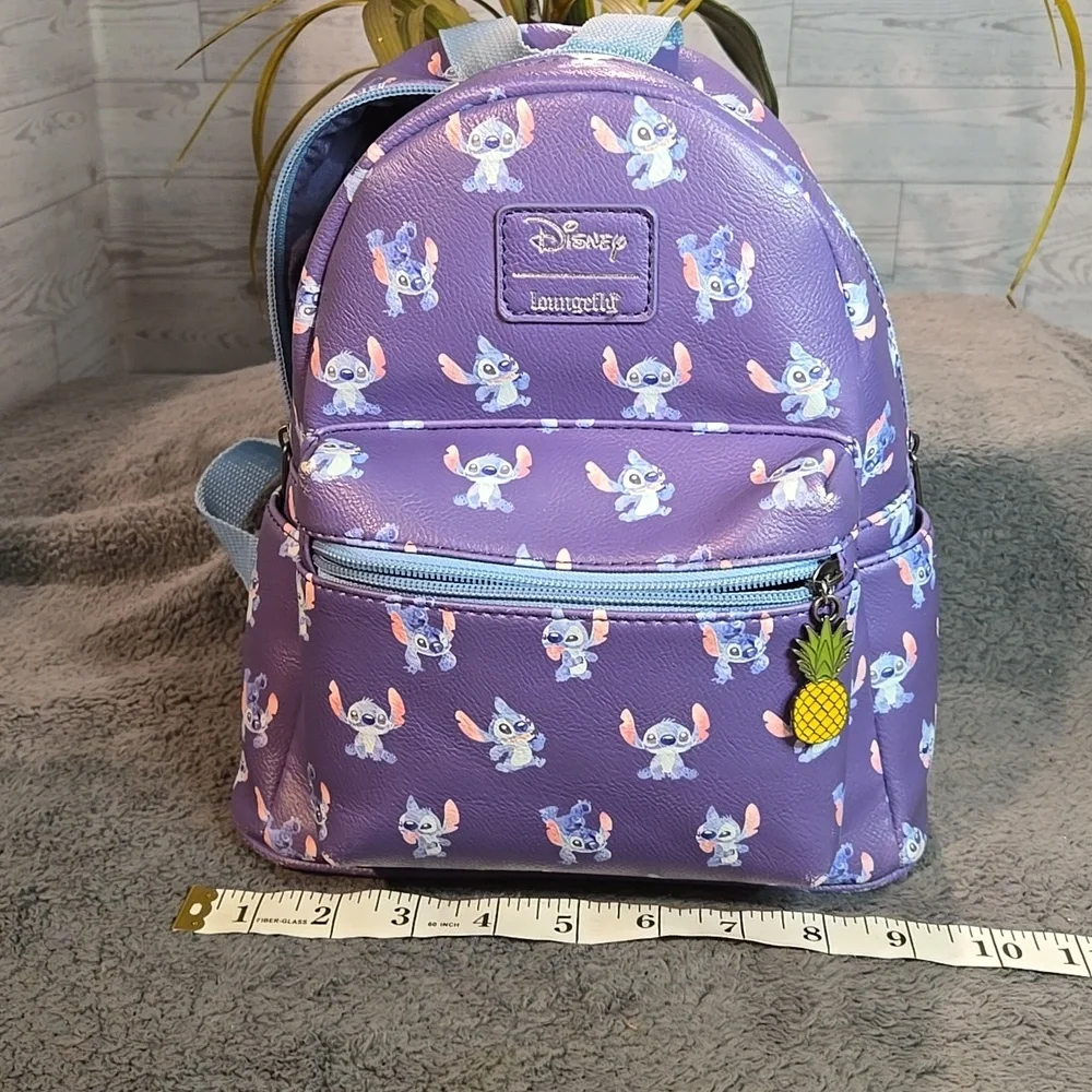 Loungefly Disney Lilo & Stitch Poses Mini Backpack Bag With Pineapple Charm